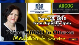 NEWS | Felicia MIHALI la Ottawa – Medalion de scriitor
