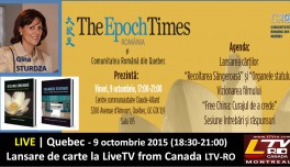 LIVE | Quebec – Lansare de carte la LiveTVRO Canada