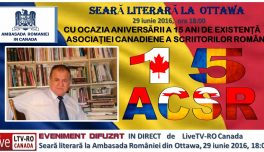 LIVE | SEARĂ LITERARĂ la Ambasada României din Ottawa