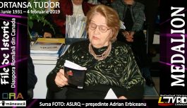 🔴 MEDALION | ORTANSA TUDOR 1931-2019 – “O inimă bătând pentru România și Basarabia, pentru limba și cultura română”