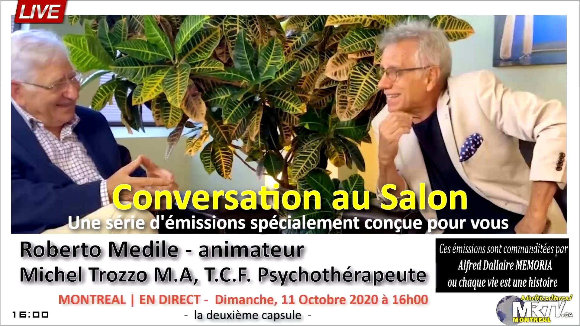 🔴 LIVE | 2020-10-11 Episode 02 «Le bonheur» – CONVERSATION AU SALON