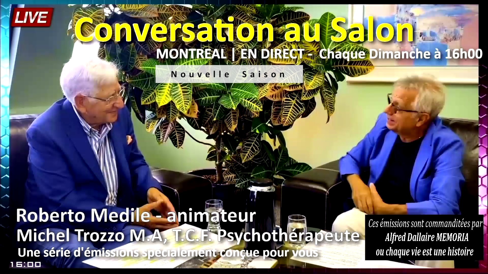🔴 LIVE | CONVERSATION AU SALON – Chaque Dimanche à 16h00 [MONTREAL].