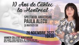 🔴 2022-11-26 | 10 Ani de Cântec la Montreal – PAULA ALECU – Spectacol aniversar