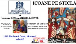 🔴 2022-11-24 | Expoziție ICOANE PE STICLĂ la Consulatul General al României la Montreal