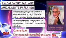 🔴 AMICALEMENT PARLANT / AMICALMENTE PARLANDO avec ROBERTO MEDILE chanteur – animateur / cantante – conduttore