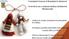 🔴 2024-03-01 Consulatul General al României la Montreal | Atelier de MĂRȚIȘOARE cu artist plastic EVA HALUS