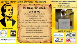 🔴 2024-04-18 | Cenaclul Eminescu Montreal cu profesorul Jacques Bouchard – vicepreședinte ACSR